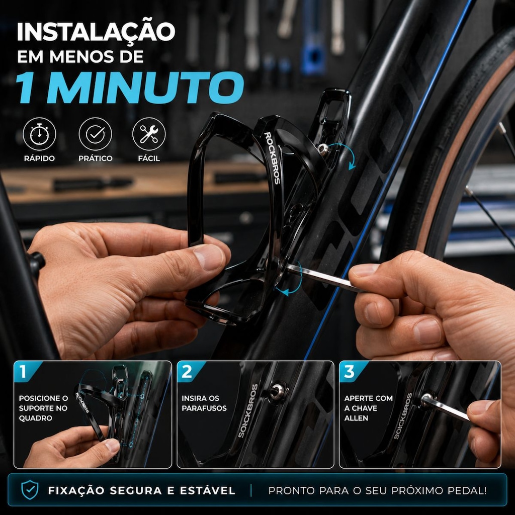 Imagem 4 do produto Kit 2 Suportes Garrafa Caramanhola Rockbros Nylon Mod 07