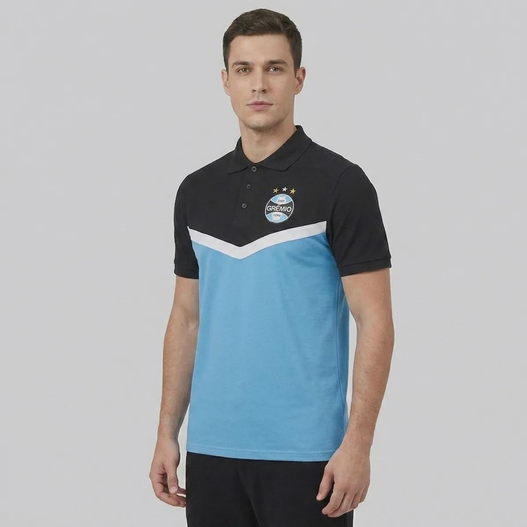 Imagem 2 do produto Camisa Polo Grêmio Piquet Tricolor FutFanatics Masculina