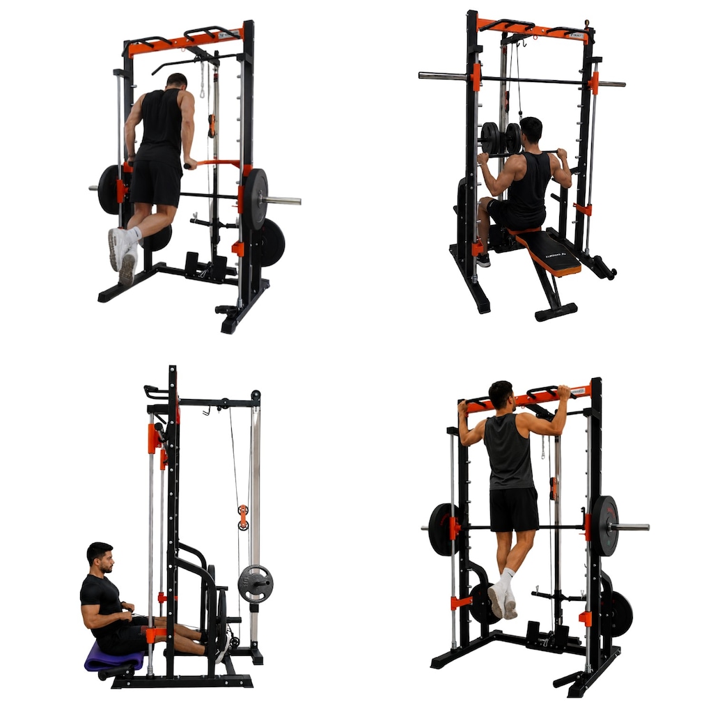 Imagem 4 do produto Half Rack Smith Barra Guiada Yangfit com Polias e Landmine