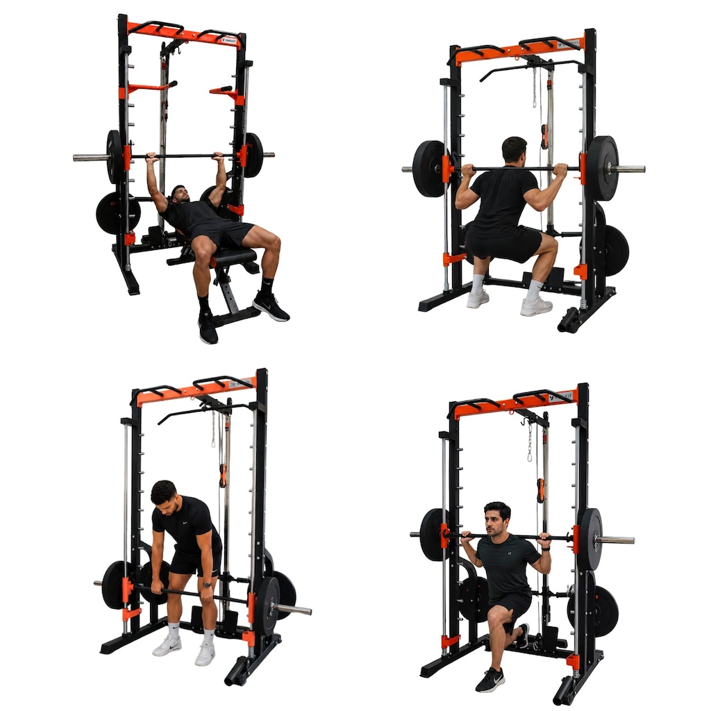 Imagem 5 do produto Half Rack Smith Barra Guiada Yangfit com Polias e Landmine