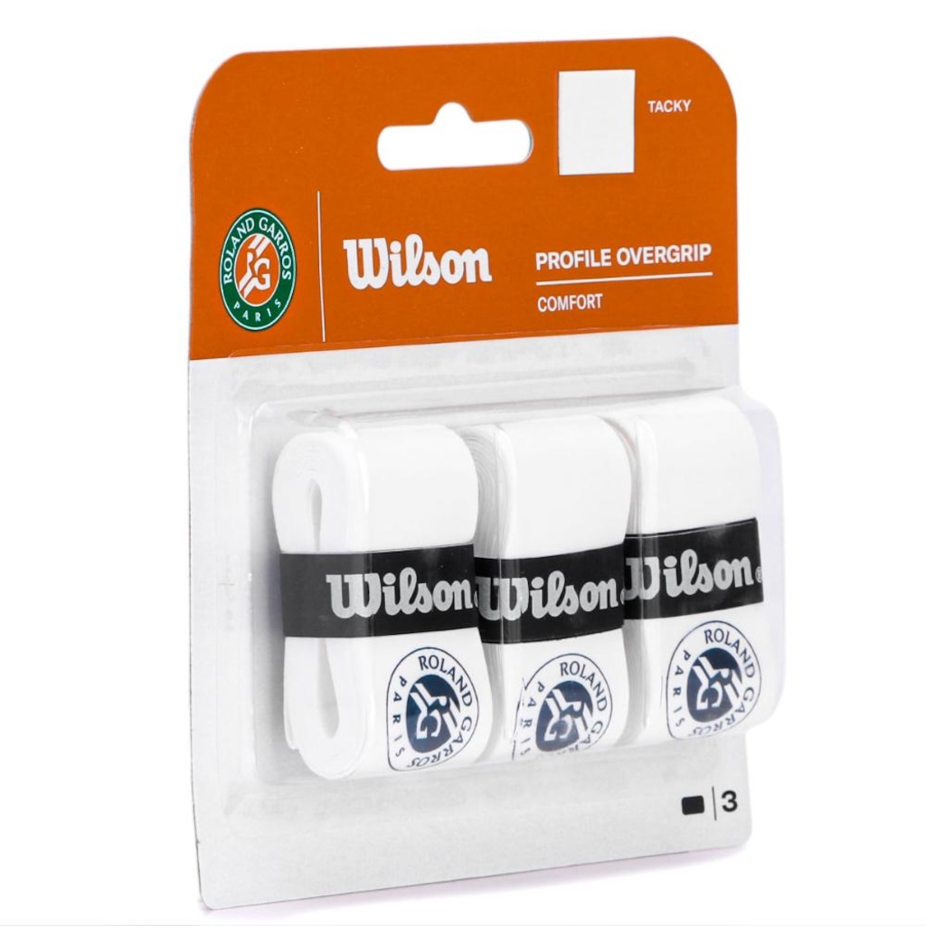Imagem 2 do produto Overgrip Wilson Profile Roland Garros - com 03 Unidades