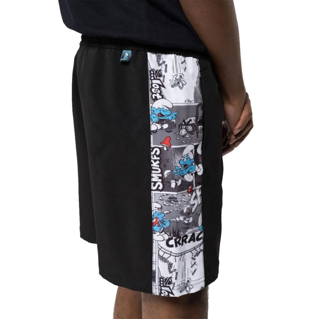 Imagem 3 do produto Bermuda Elástico Lost + Smurfs Comics Black - Masculina