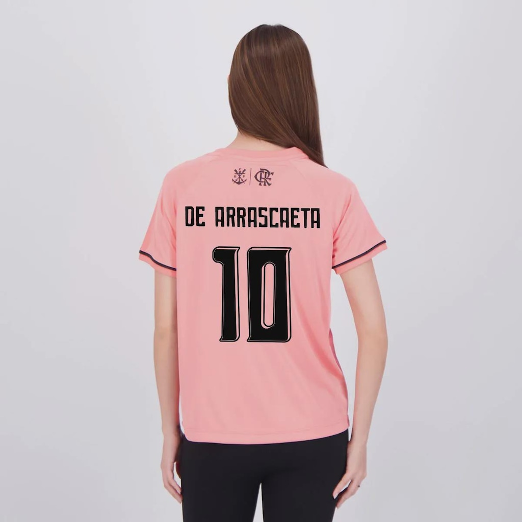 Imagem 2 do produto Camisa do Flamengo Frequência 10 De Arrascaeta Rosa - Feminina