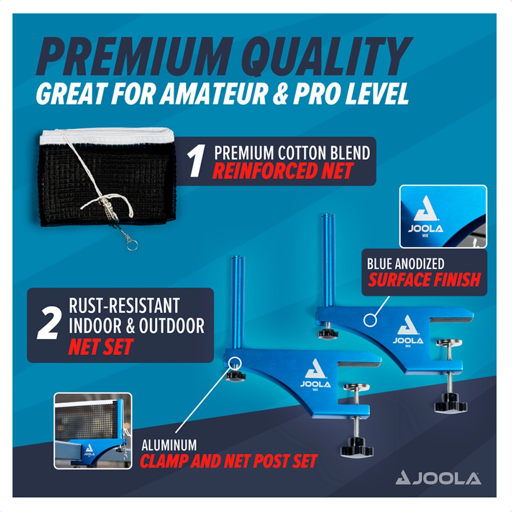 Imagem 5 do produto Conjunto de Rede e Suporte para Tênis de Mesa JoolaWX Aluminium Net