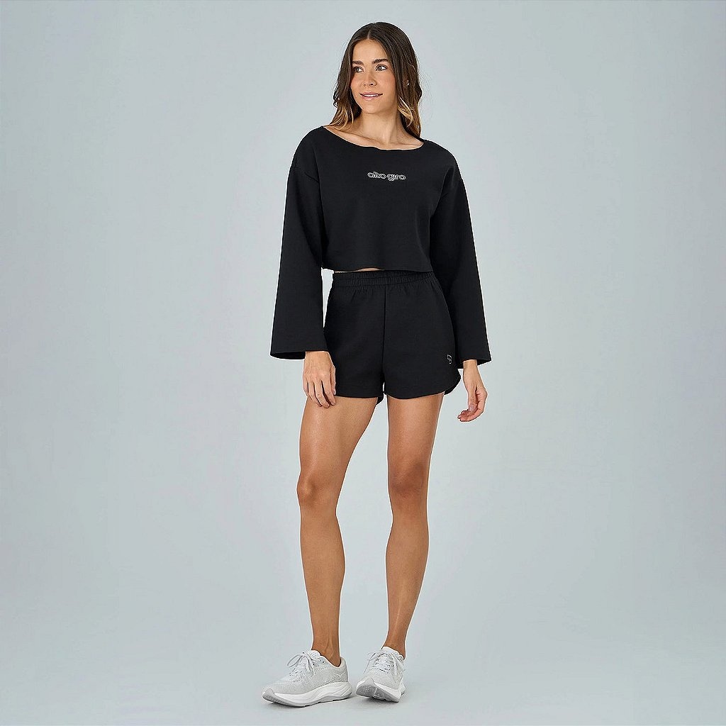 Imagem 2 do produto Shorts Alto Giro Moletom Detalhe Holográfico WT26 - Feminino