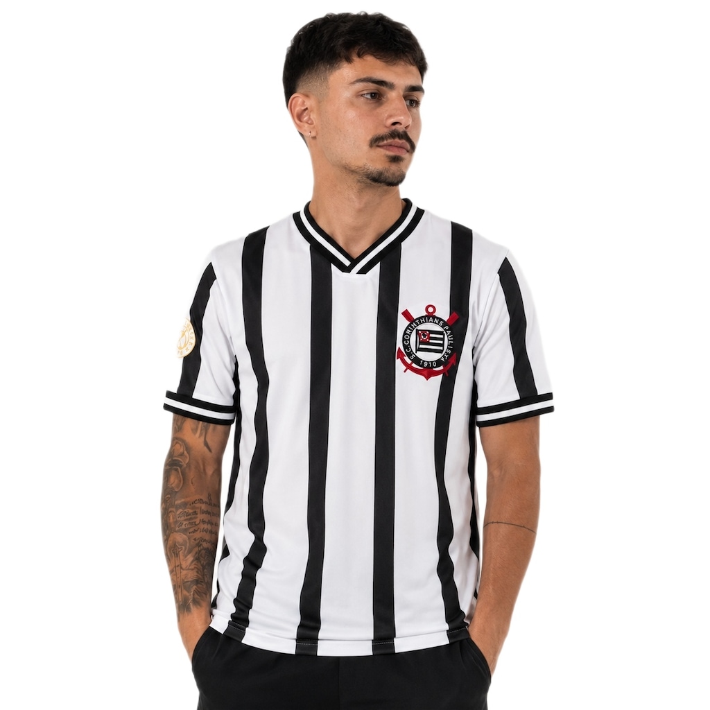 Imagem 2 do produto Camisa do Corinthians Retrô 1971 Tradição Alvinegra Coimbra - Masculina