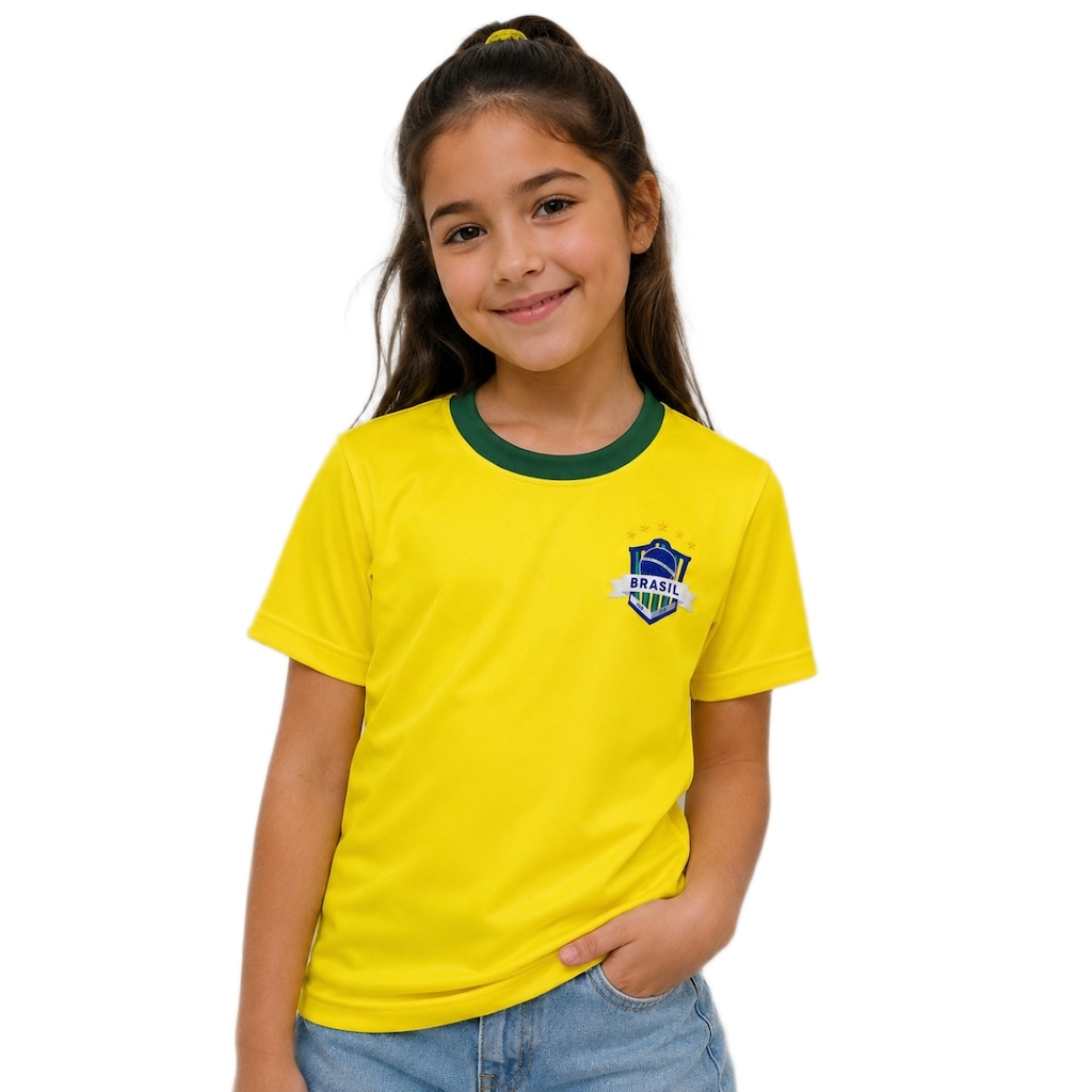 Imagem 2 do produto Camisa do Brasil Escudo Amarelo Hyperbole - Infantil