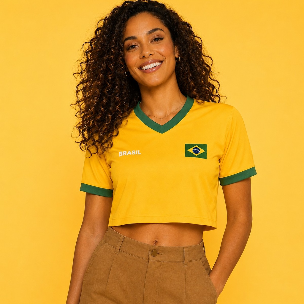 Imagem 2 do produto Camisa do Brasil Cropped Lotus Braziline - Feminino