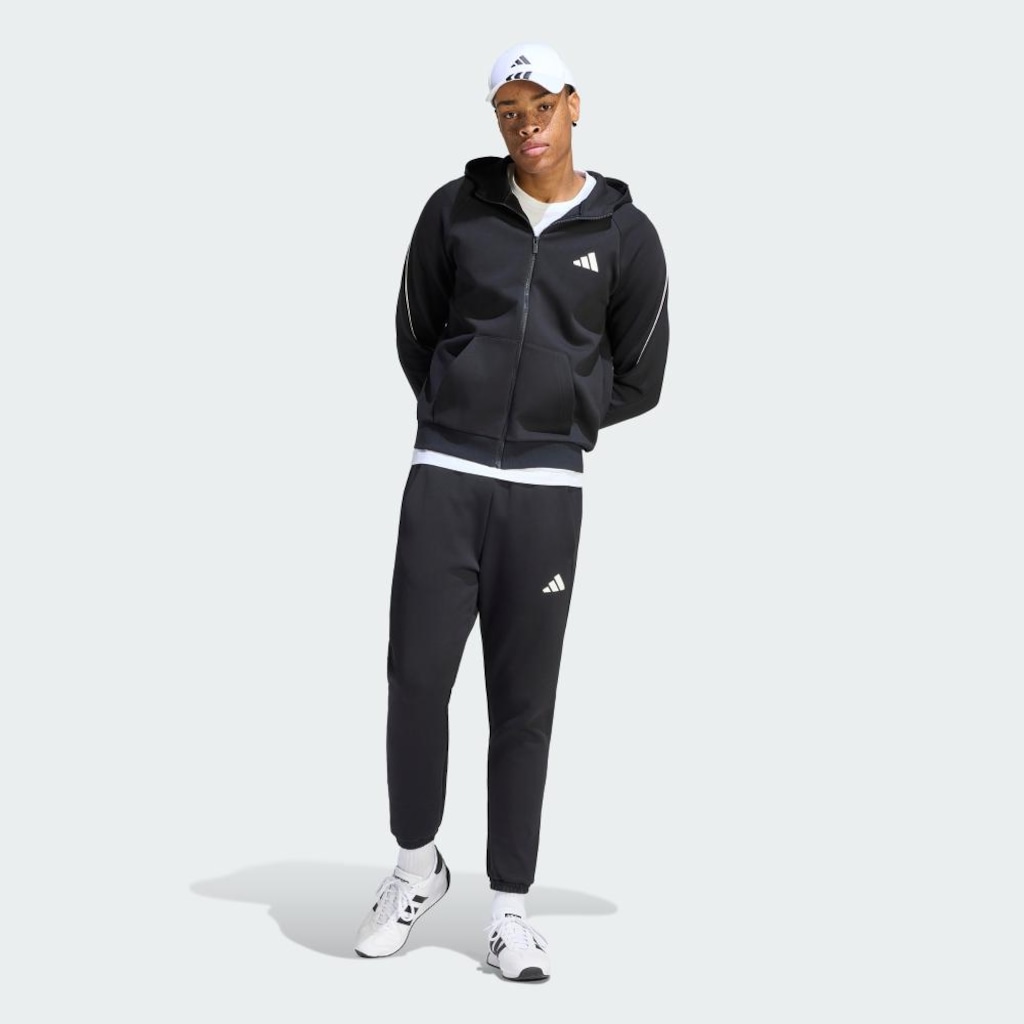 Imagem 4 do produto Blusão de Moletom com Capuz adidas Logo Pequeno e Zíper Completo Stadium Masculino