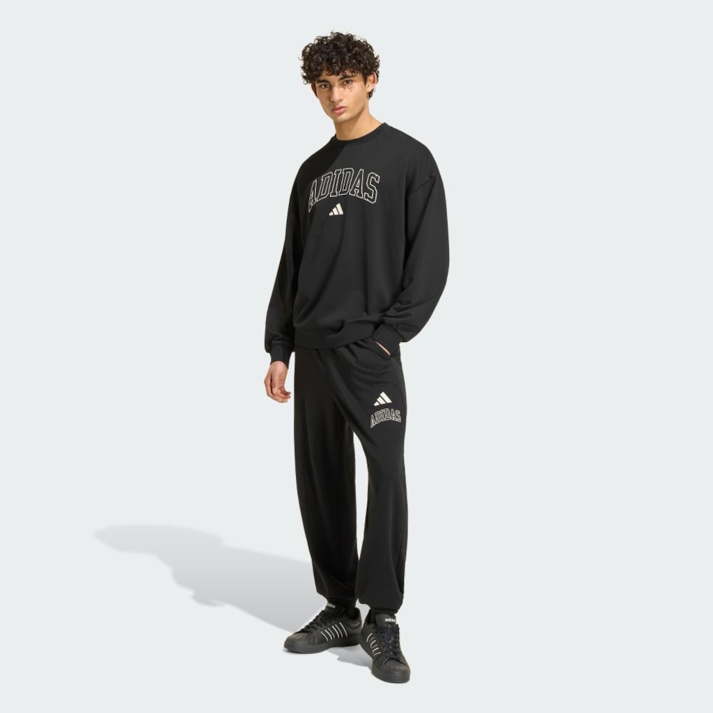 Imagem 4 do produto Calça Moletinho Barra Punho adidas Seasonal Essentials Collegiate Masculina