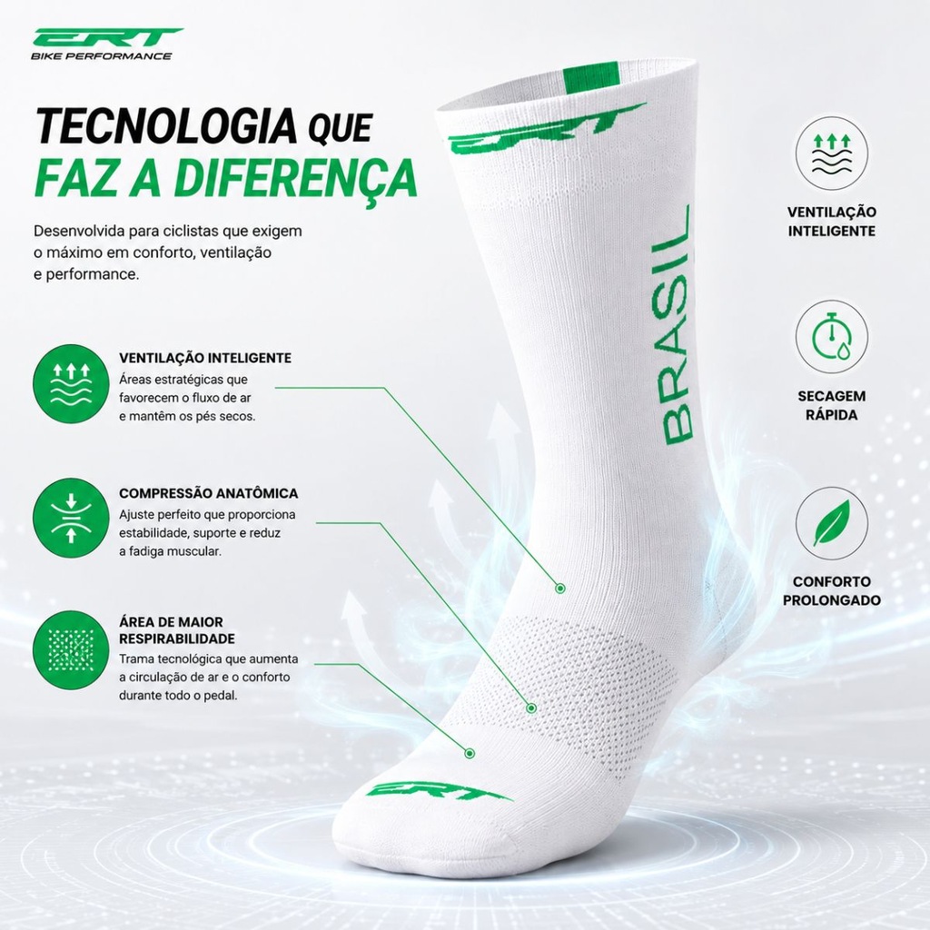 Imagem 2 do produto Meia Cano Médio Ciclismo ERT - Unissex