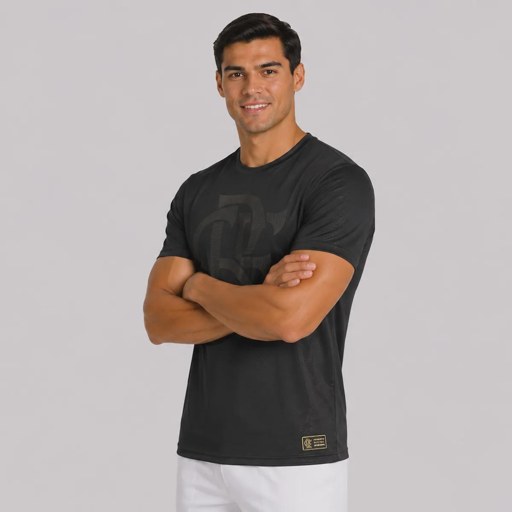 Imagem 3 do produto Camisa do Flamengo Poliamida Escudo All Black Masculina