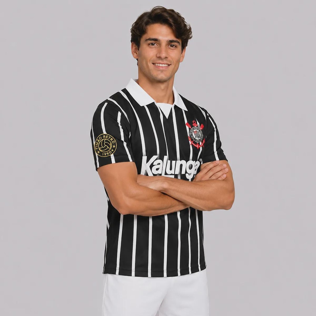 Imagem 2 do produto Camisa Polo do Corinthians Retrô Kalunga N° 10 - Masculina
