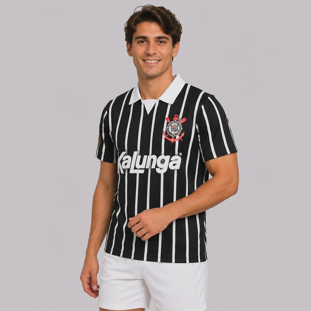 Imagem 3 do produto Camisa Polo do Corinthians Retrô Kalunga N° 10 - Masculina