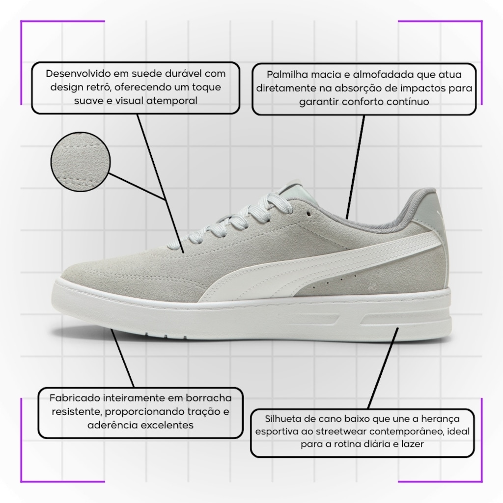 Imagem 5 do produto Tênis Masculino Puma Court Classic Clean Sd Bdp