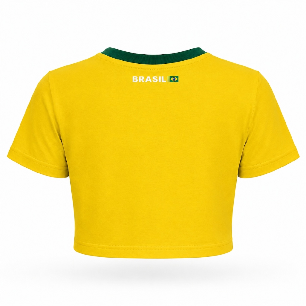 Imagem 2 do produto Camisa do Flamengo Cropped Virar Especial Brasil Retrô Braziline - Feminina