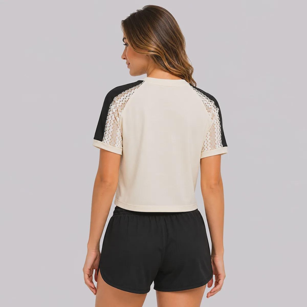 Imagem 4 do produto Blusa Cropped do Corinthians Box Raglan Feminina