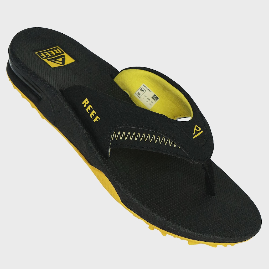 Imagem 2 do produto Chinelo Reef Fanning Pregame Black Yellow - Masculino