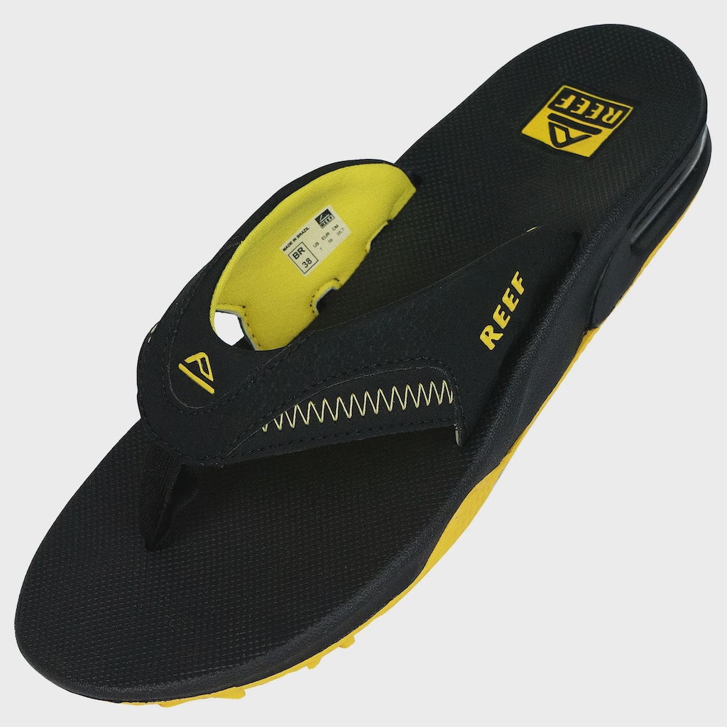 Imagem 4 do produto Chinelo Reef Fanning Pregame Black Yellow - Masculino