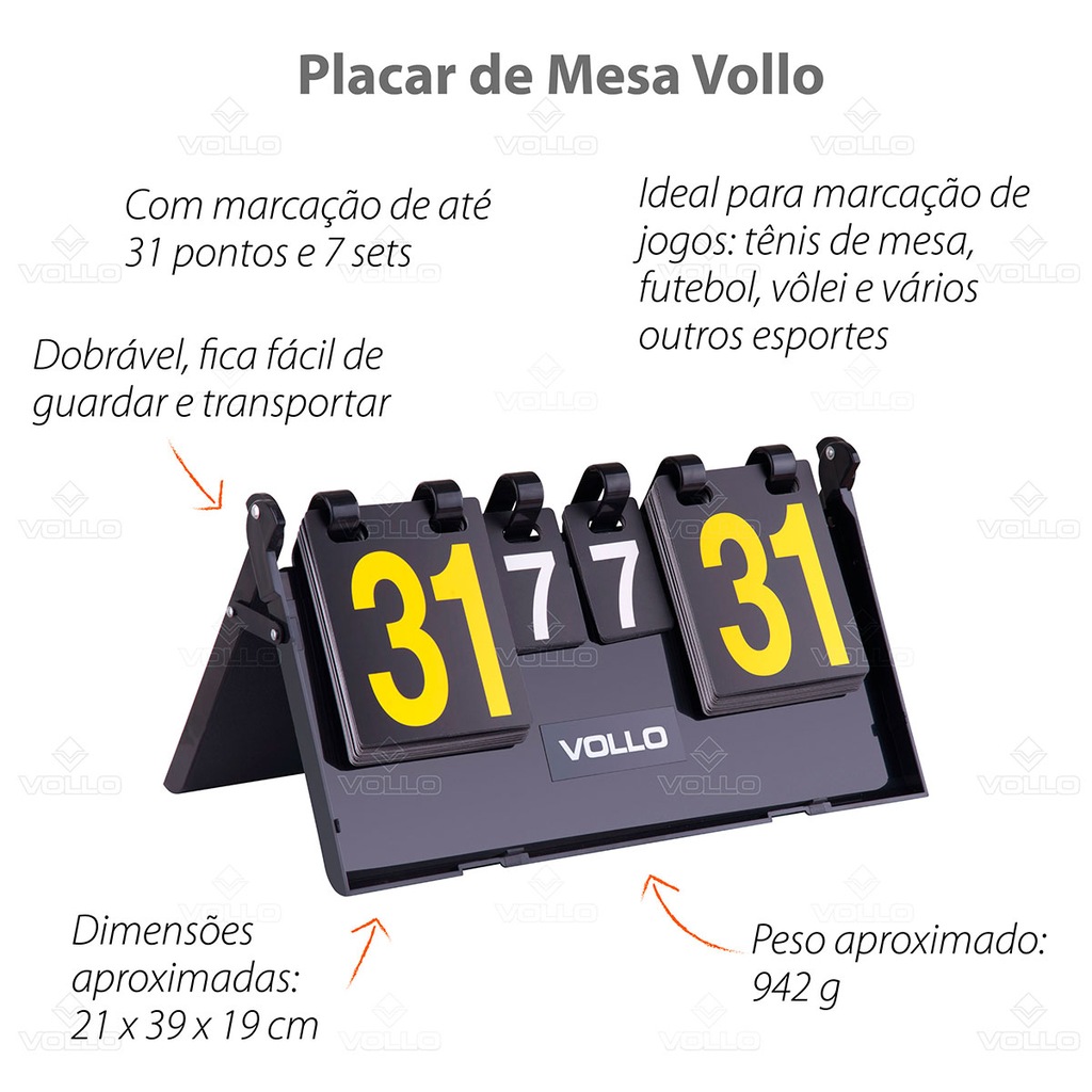 Imagem 3 do produto Placar de Mesa Marcador Manual de Pontos Vollo