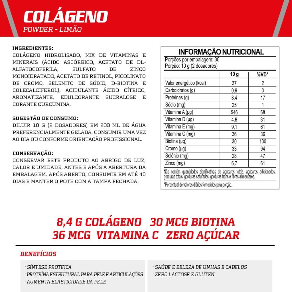 Imagem 2 do produto Colágeno Integralmedica Collagen Powder 300g