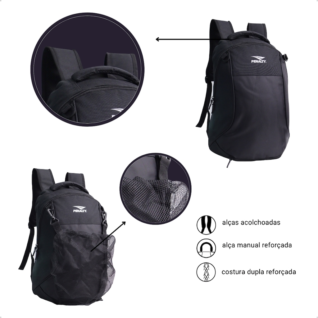 Imagem 5 do produto Mochila Penalty 2 Bolsos Compartimento Bola Design Funcional - 20 Litros