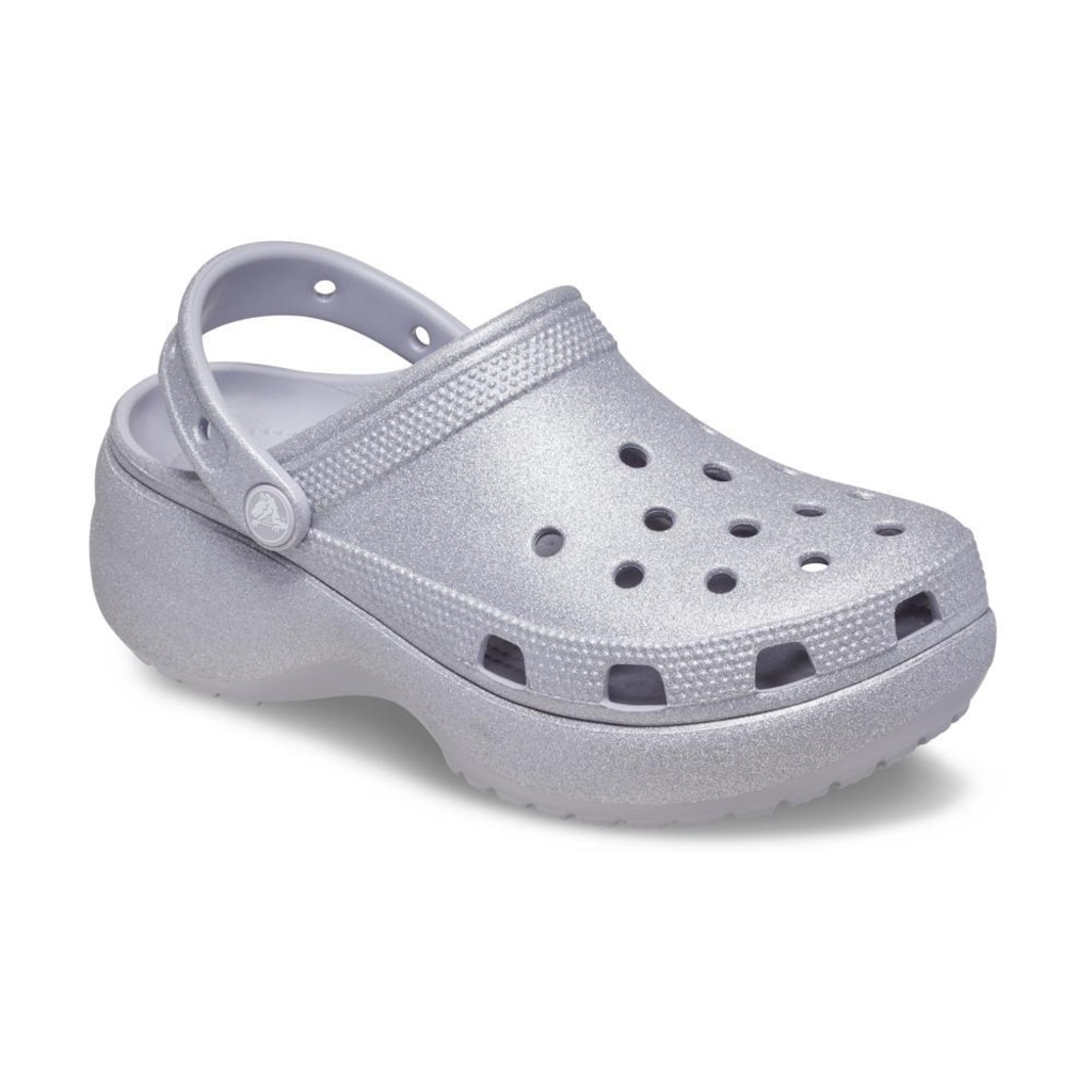 Imagem 2 do produto Sandália Crocs Classic Platform Glitter Clog Mauve Mist - Unissex