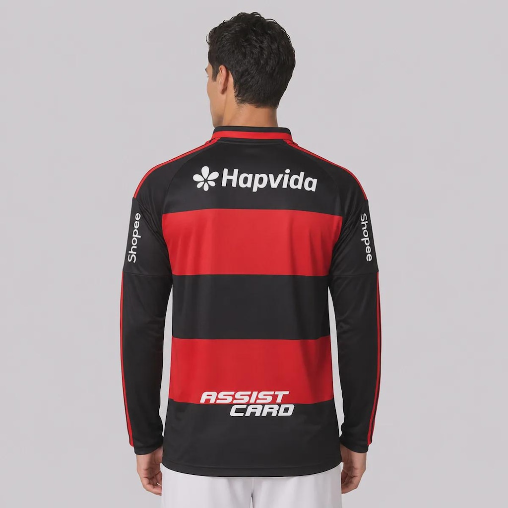 Imagem 4 do produto Camisa do Flamengo I 26/27 Manga Longa Patch Campeão Brasileiro 25/26 adidas Masculina