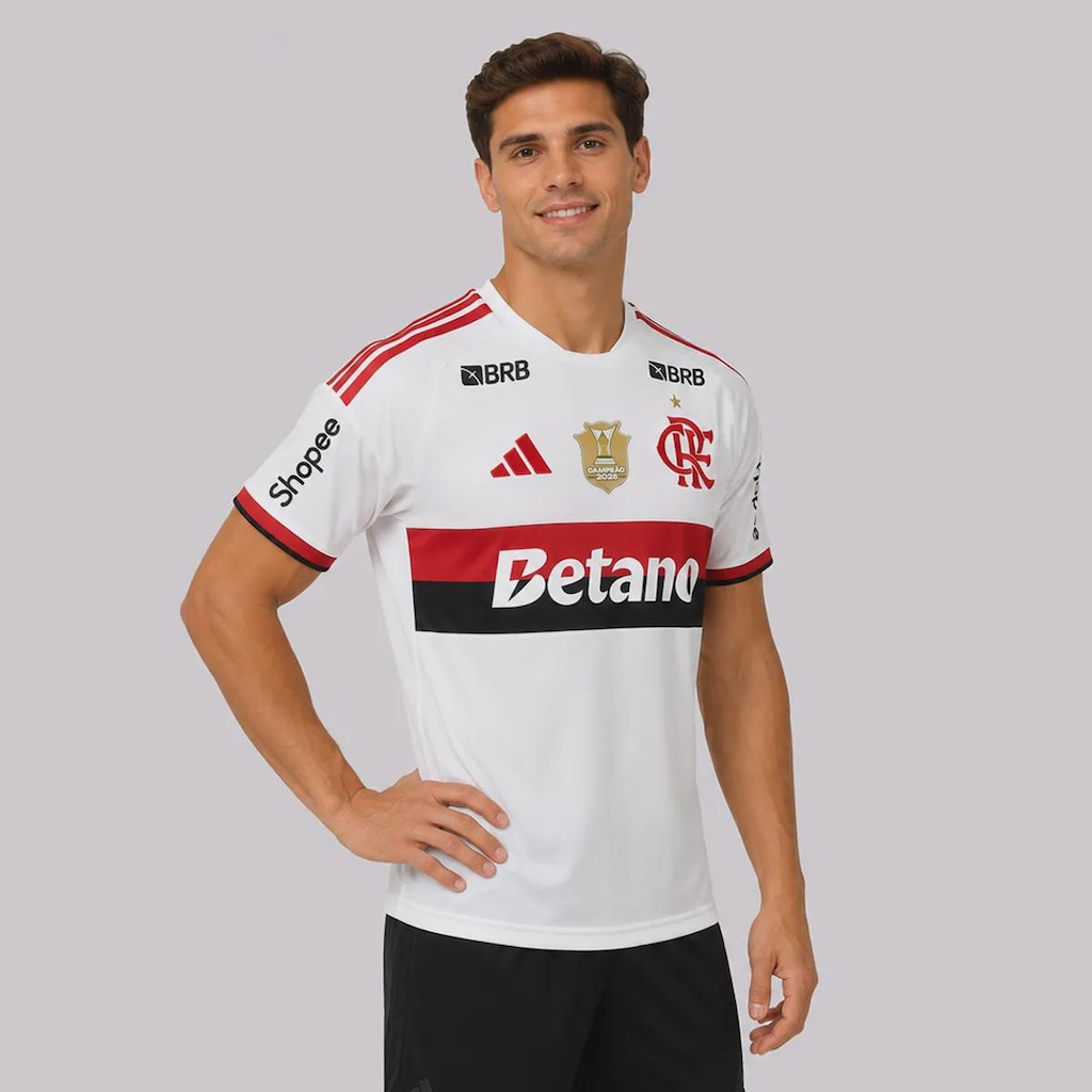 Imagem 2 do produto Camisa do Flamengo II 26/27 Patch Campeão Brasileiro 25/26 adidas Masculina