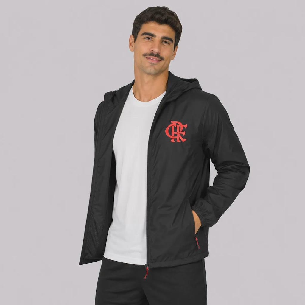 Imagem 2 do produto Jaqueta Corta Vento do Flamengo com Capuz Masculina