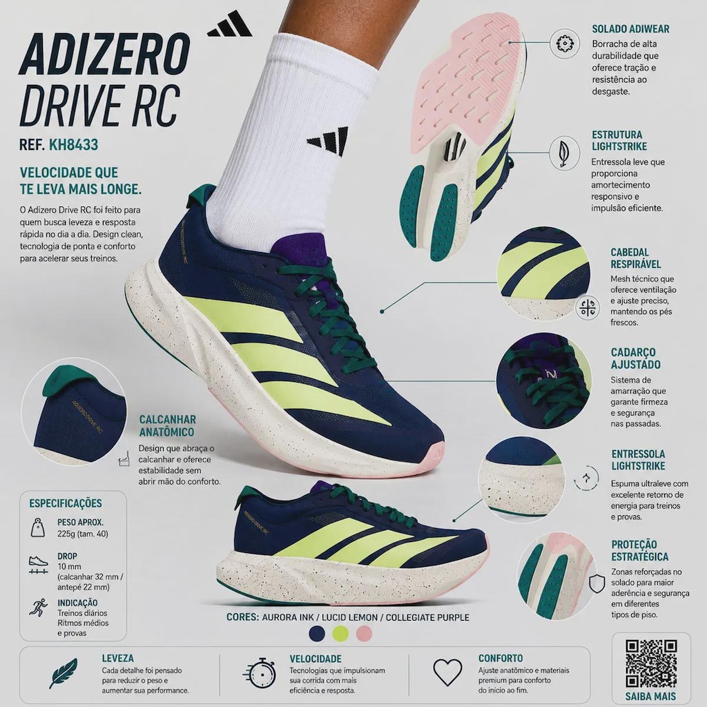 Imagem 2 do produto Tênis Masculino adidas Adizero Drive RC