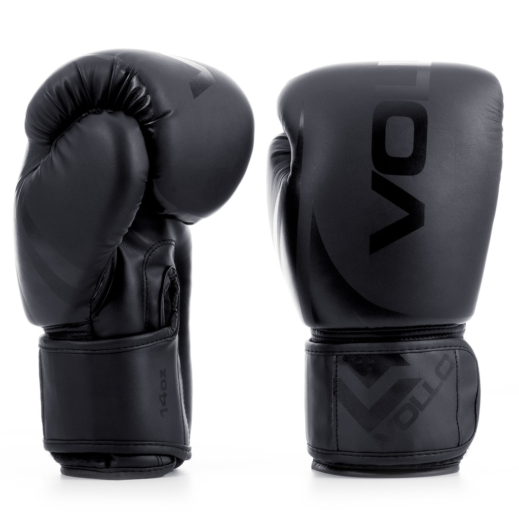 Imagem 2 do produto Kit Luva 14oz Boxe Muay Thai Preto + Protetor Bucal MMA Luta Vollo