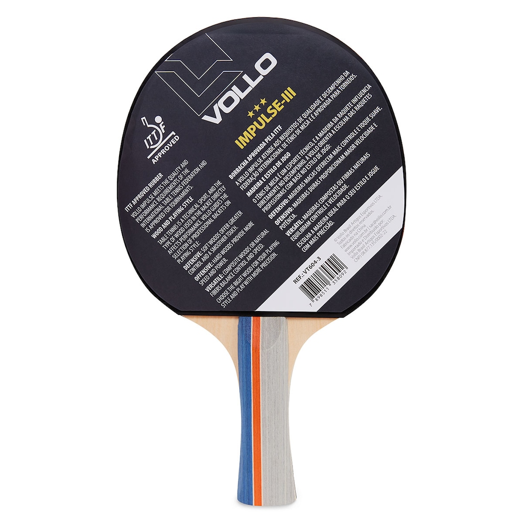 Imagem 2 do produto Raquete de Tênis de Mesa Ping Pong Impulse III Vollo - Adulto