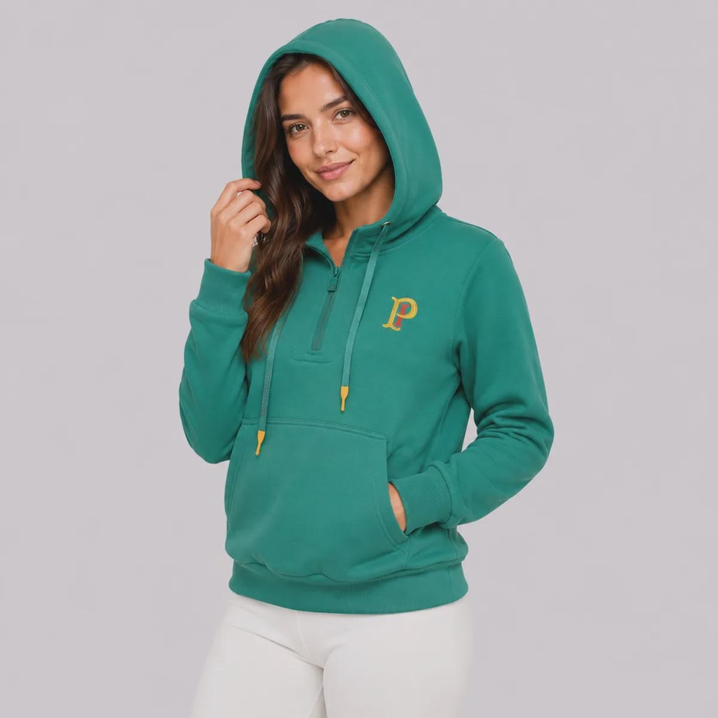 Imagem 3 do produto Blsuão de Moletom Palmeiras Canguru PI Feminino