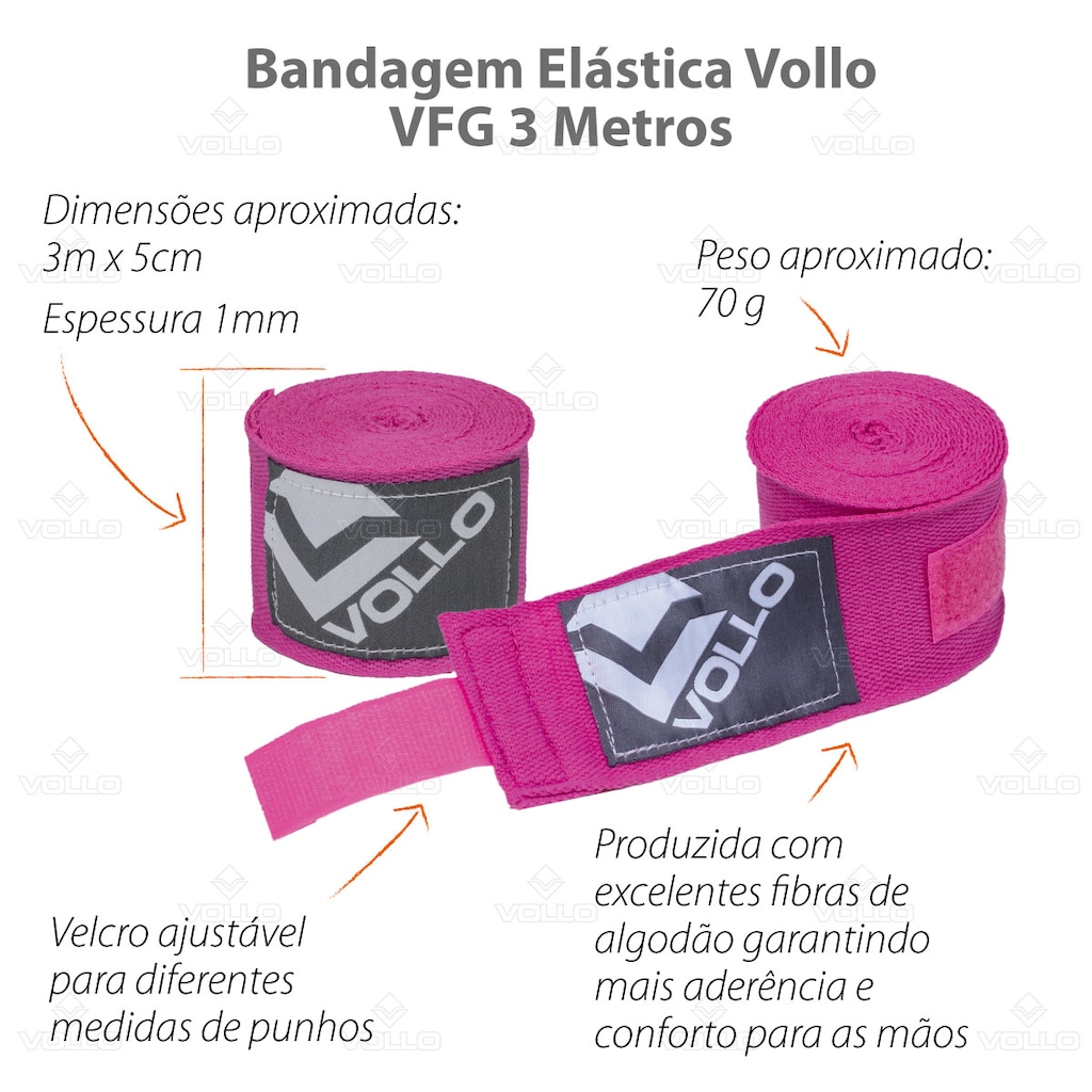 Imagem 5 do produto Kit Bandagem Elástica + Protetor Bucal Boxe Vollo
