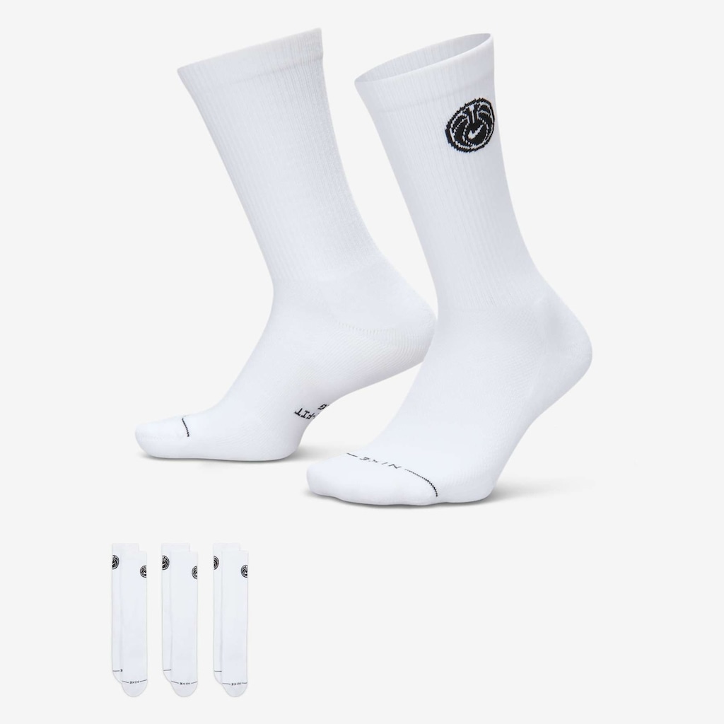 Imagem 1 do produto Kit 3 Pares de Meia Nike Everyday Elevated Crew Basketball Unissex