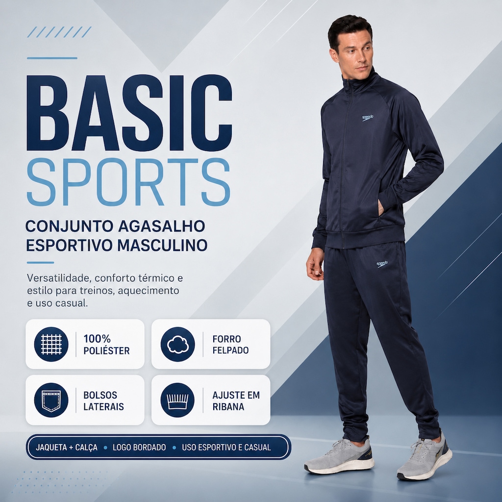 Imagem 2 do produto Conjunto Agasalho Esportivo Speedo Basic Sports - Masculino