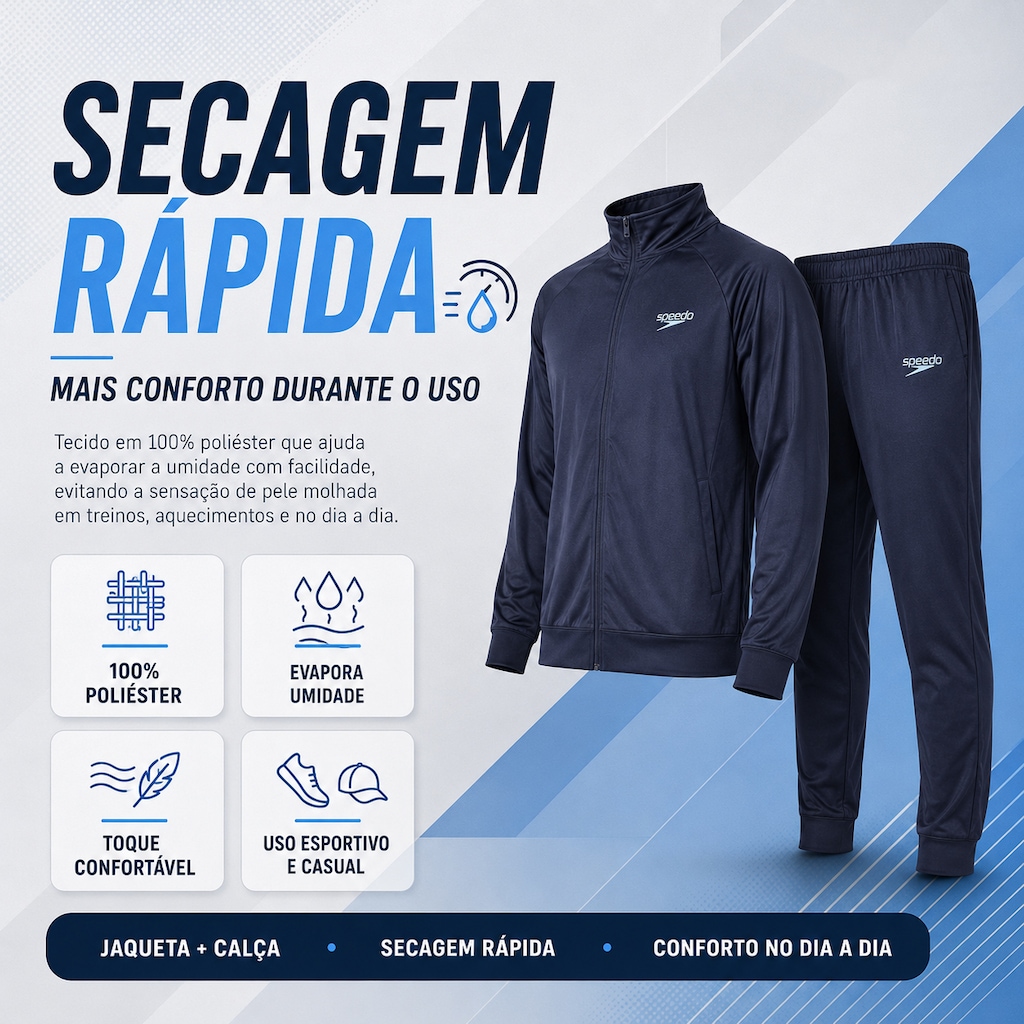 Imagem 4 do produto Conjunto Agasalho Esportivo Speedo Basic Sports - Masculino