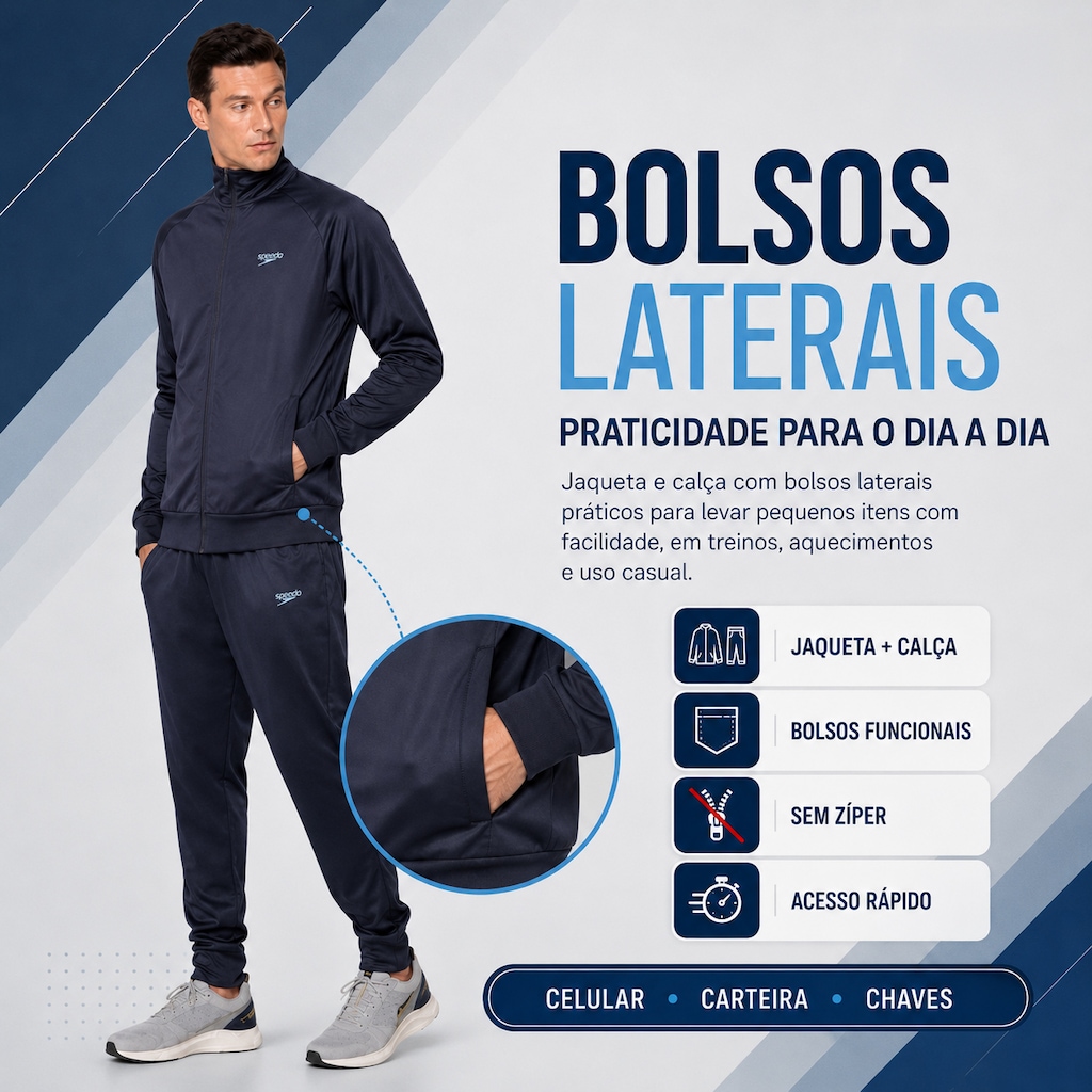 Imagem 5 do produto Conjunto Agasalho Esportivo Speedo Basic Sports - Masculino