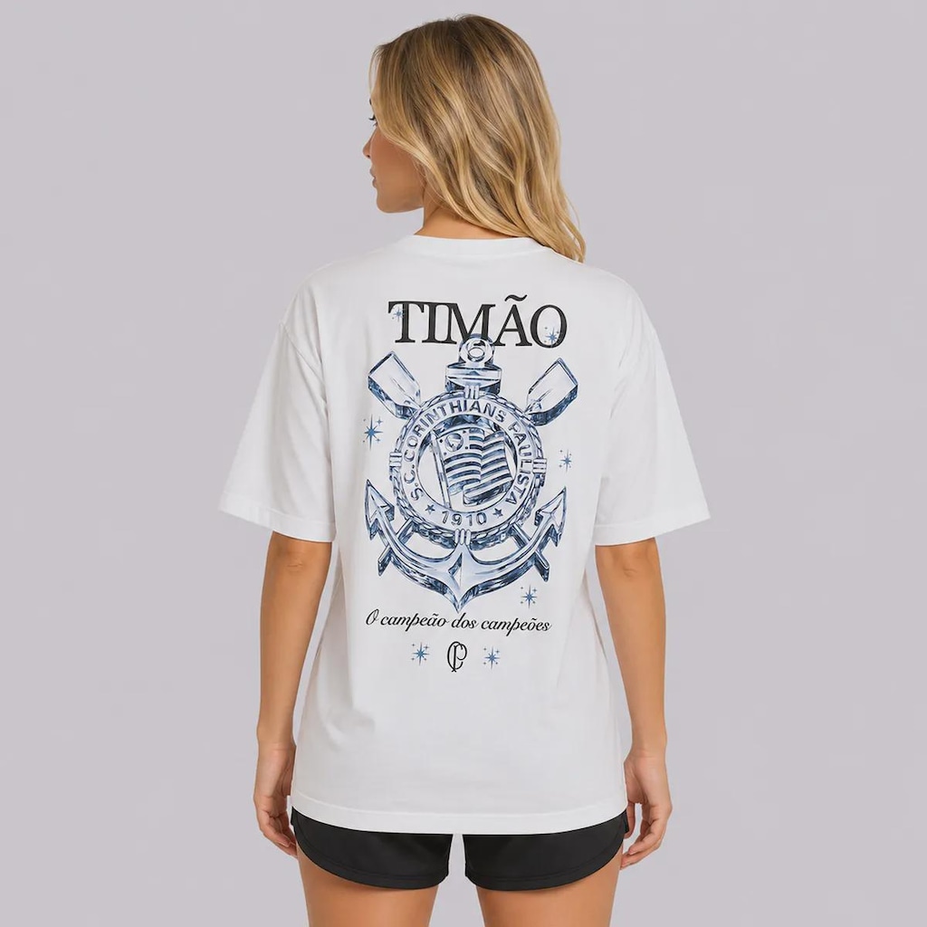 Imagem 4 do produto Camiseta do Corinthians Glorioso Oversized Feminina