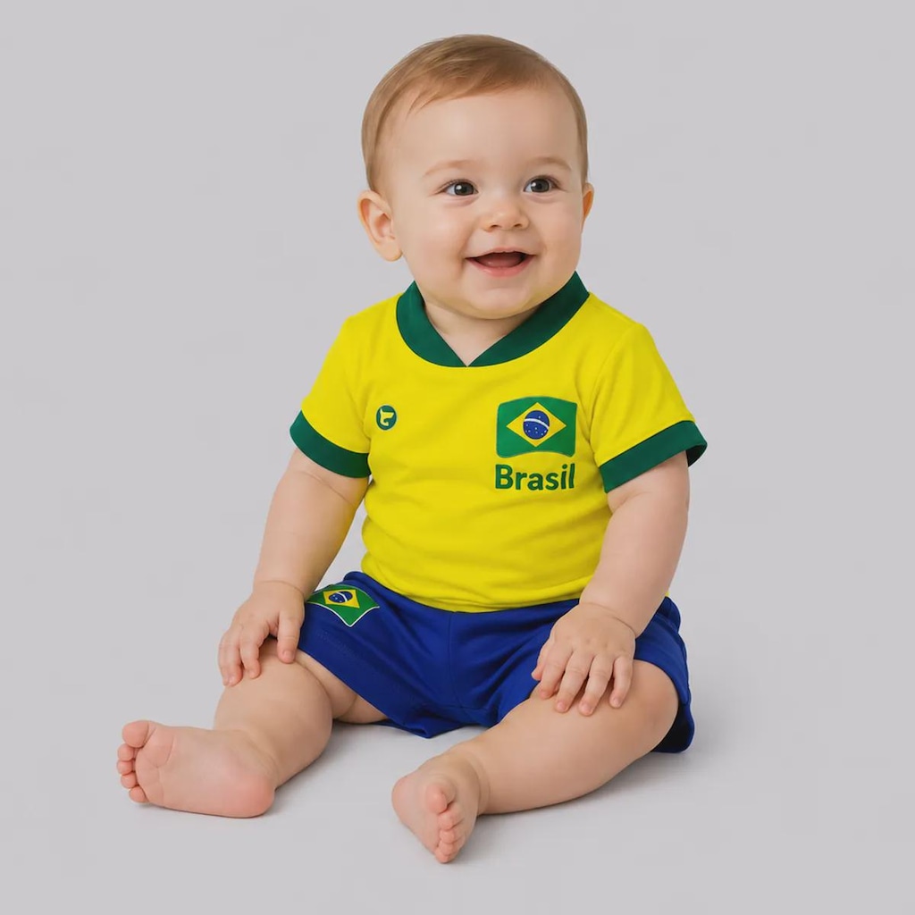 Imagem 2 do produto Kit Uniforme de Futebol Baby Brasil Flag Infantil
