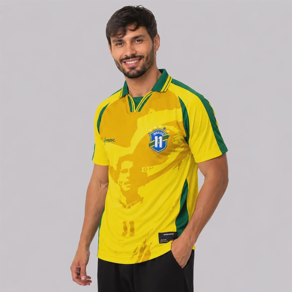 Imagem 3 do produto Camiseta Polo Approve Huge Brasil Romario Masculina