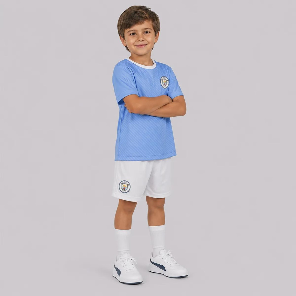 Imagem 2 do produto Kit Uniforme de Futebol Manchester City Mini Craque Infantil