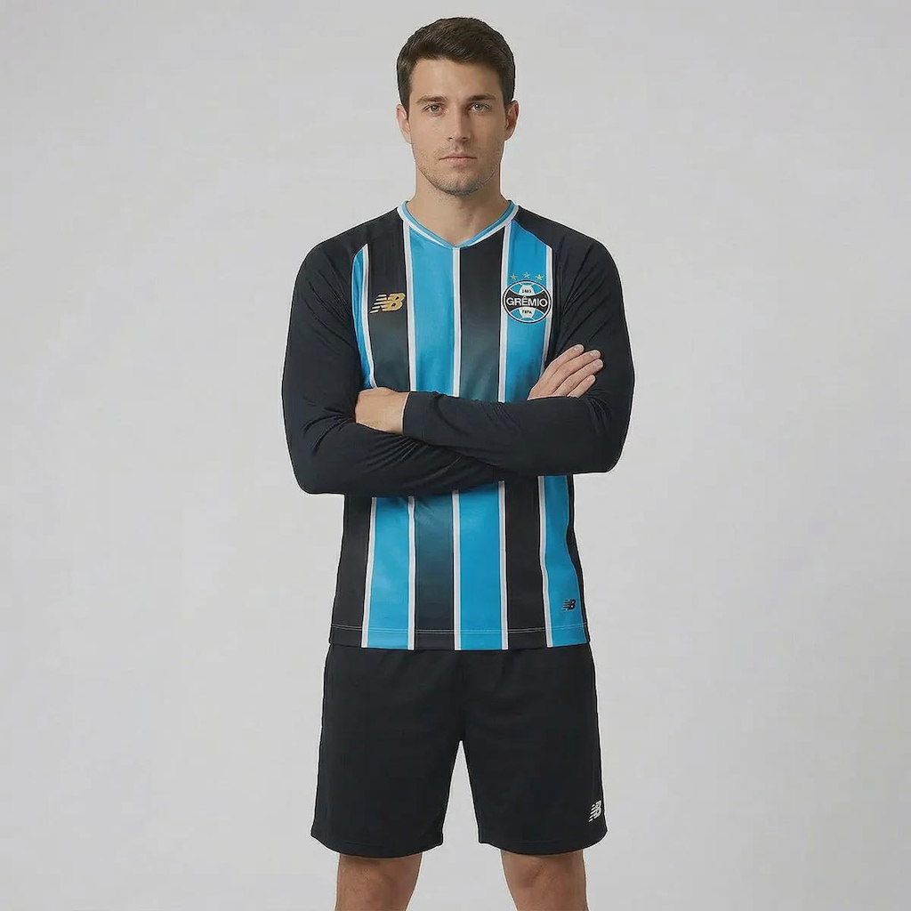 Imagem 3 do produto Camisa do Grêmio I 26/27 Manga Longa 95 Vinícius New Balance Masculina
