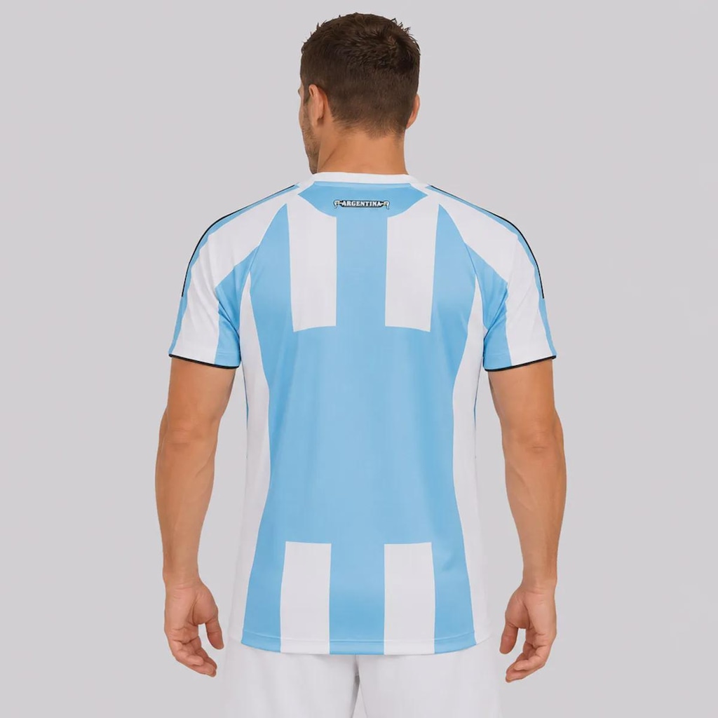 Imagem 4 do produto Camisa Argentina Retrô 2008 Listrada Masculina