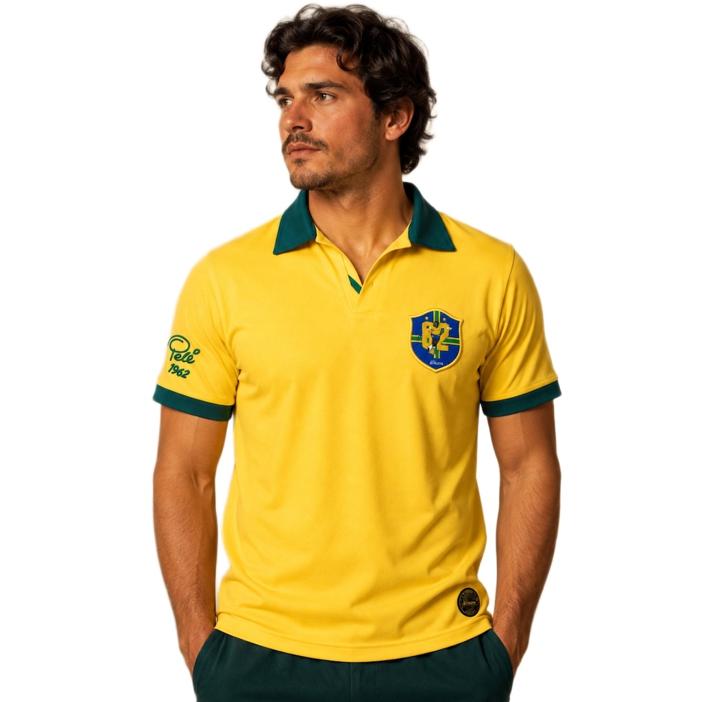 Imagem 2 do produto Camisa do Brasil Retrô Pelé 1962 Athleta Masculina