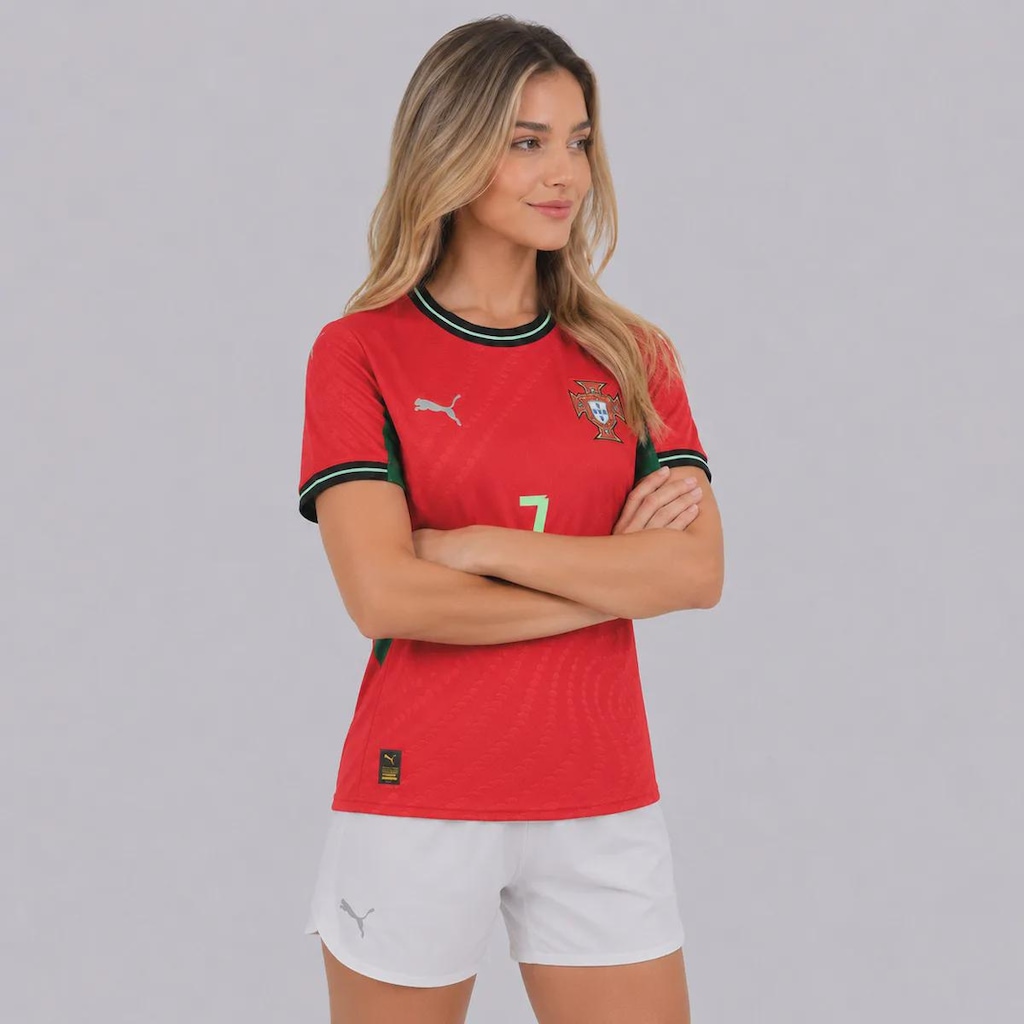 Imagem 3 do produto Camisa Portugal I 25/26 7 Ronaldo Puma Feminina