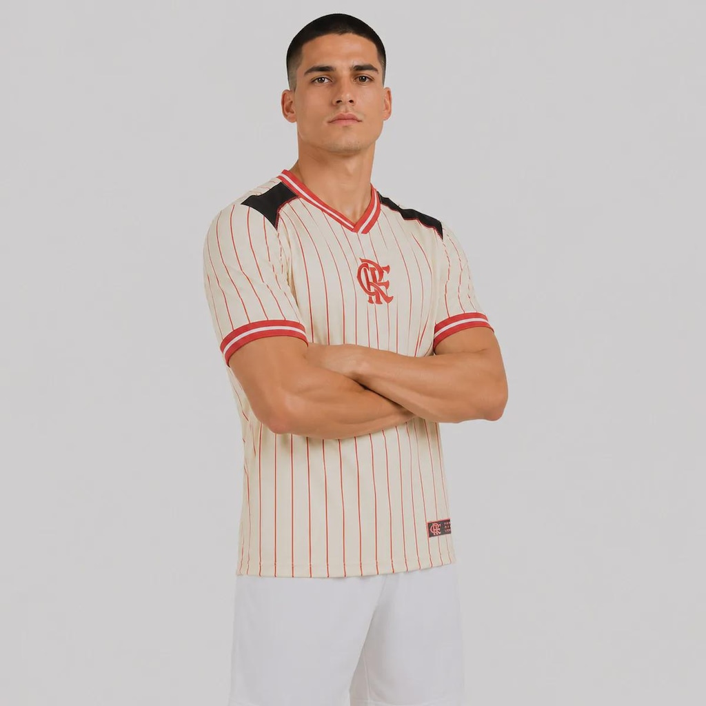 Imagem 2 do produto Camisa do Flamengo Escudo Listrada Masculina