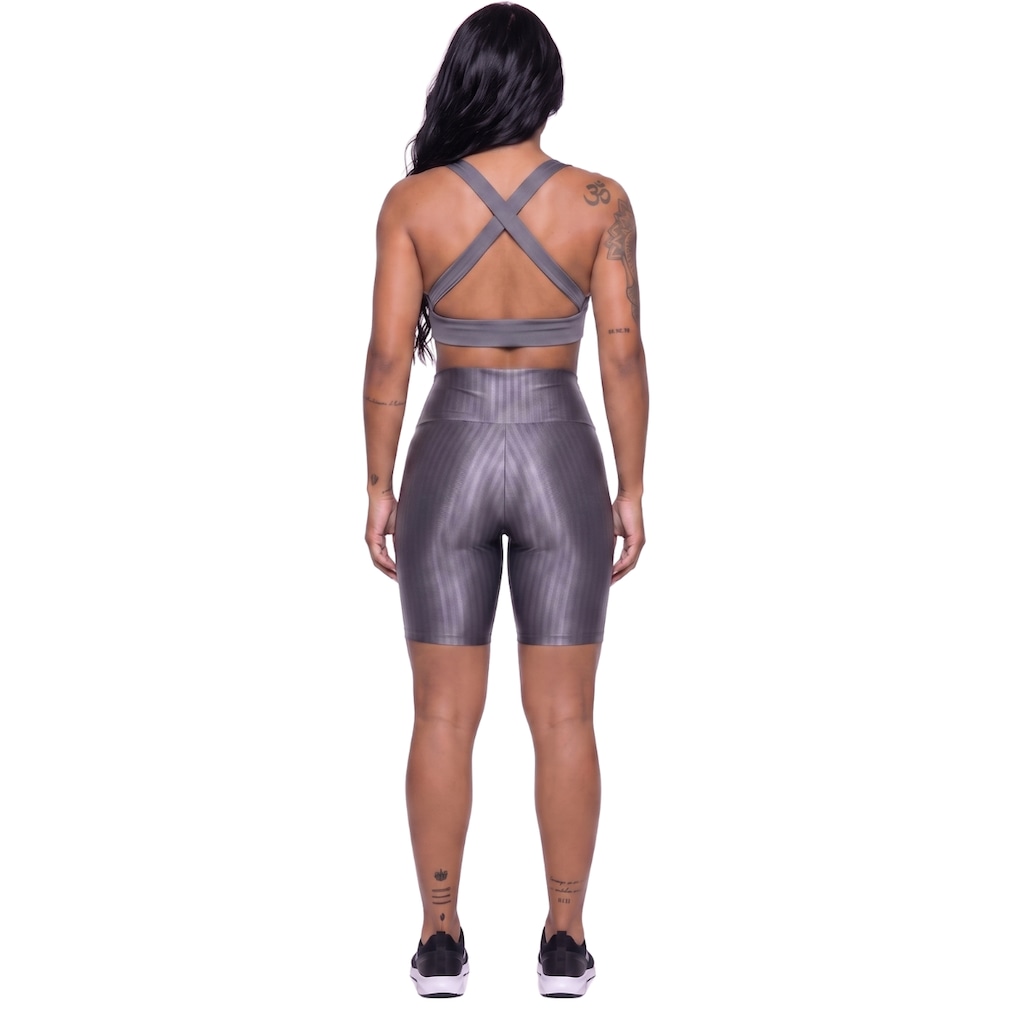 Imagem 2 do produto Conjunto Feminina Fitness Top Bojo e Bermuda New Zig Vekyo Roupa De Academia Treino Musculação