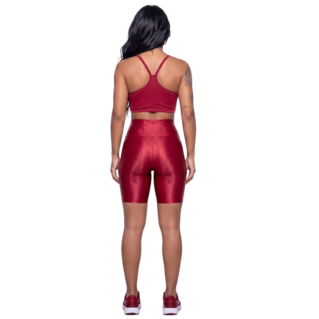 Imagem 2 do produto Conjunto Feminina Fitness Top Alça Fina e Bermuda New Zig Vekyo Roupa De Academia Musculação